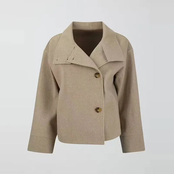 Bailey | Asymmetrical Cropped Button Jacket Long Sleeve