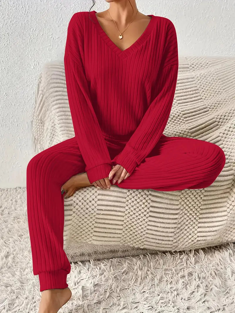 Delphine | Ribbed Knit Lounge Set Two-Piece