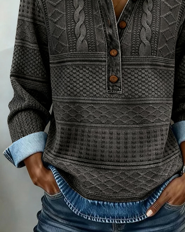 Opal | Long Sleeve Denim Polo Shirt Womens