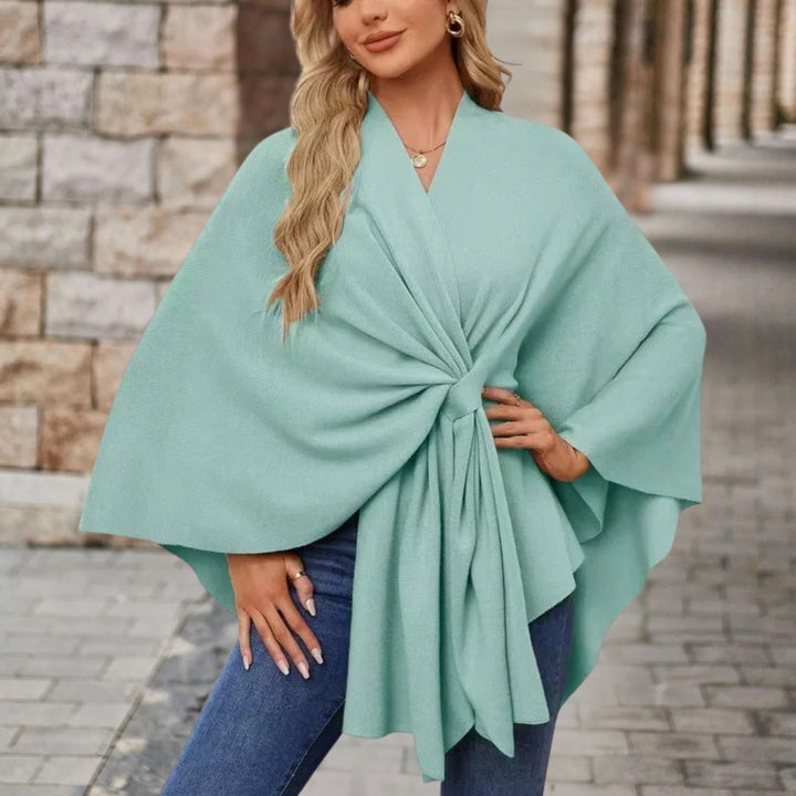 Iris | Womens Wrap Poncho Top Long Sleeve
