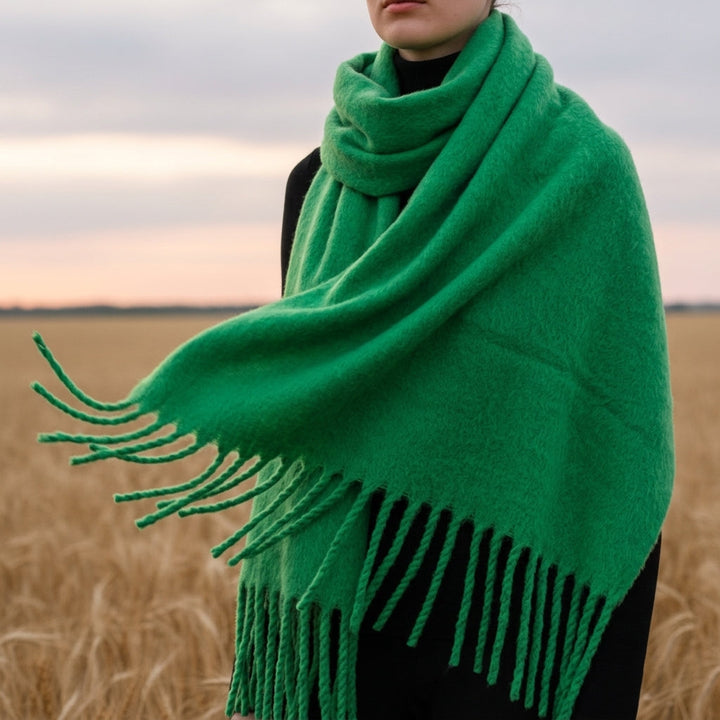 Womens oversized fringe wrap scarf, view 11
