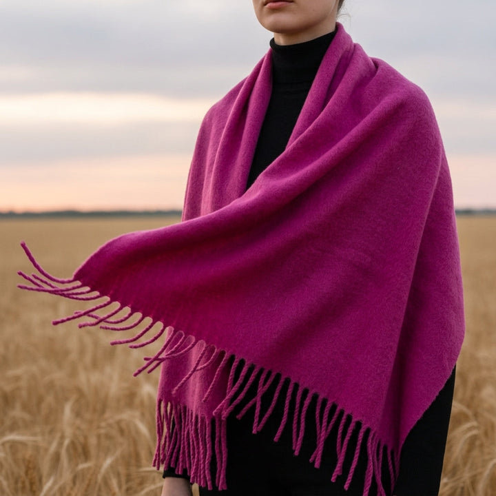 Womens oversized fringe wrap scarf, view 1