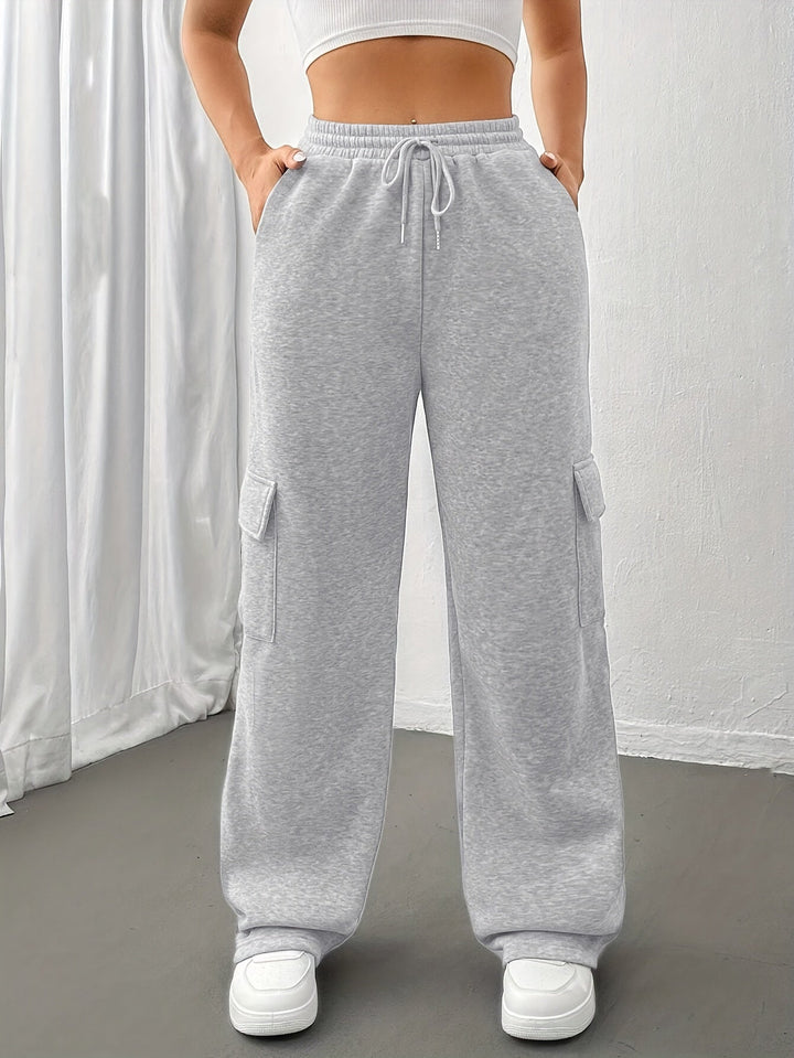 Sutton | Relaxed Fleece Cargo Sweatpants Wide Leg