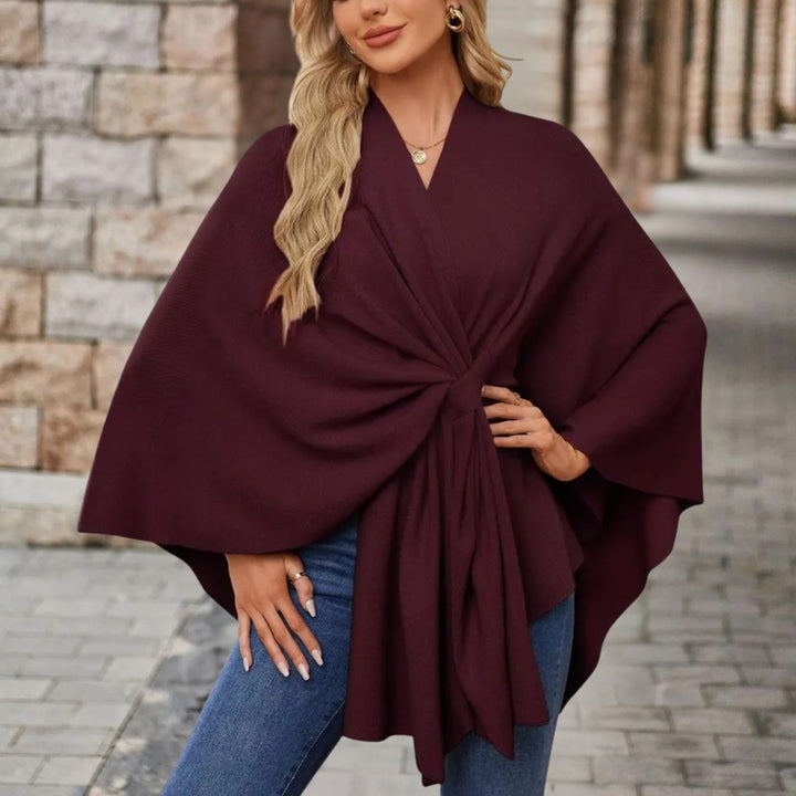 Iris | Womens Wrap Poncho Top Long Sleeve