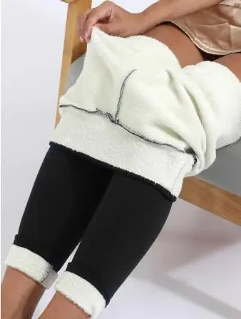 Womens fleece lined thermal leggings, view 1