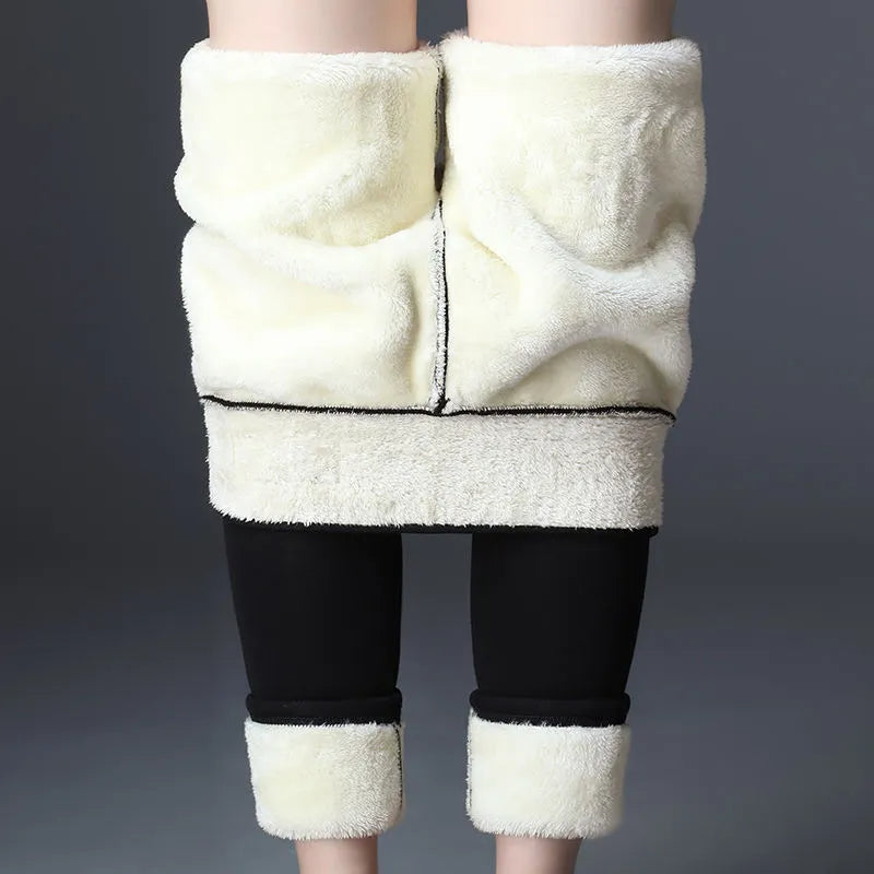 Womens fleece lined thermal leggings, view 2