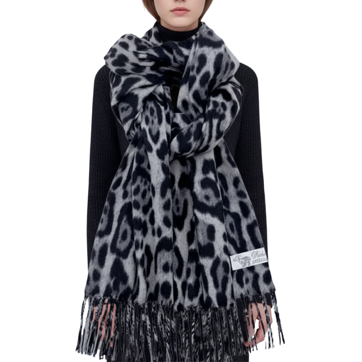 Juliet | Leopard Wool Blend Wrap Scarf