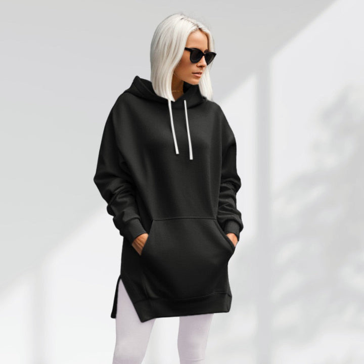Womens oversized hoodie dress longline, view 1