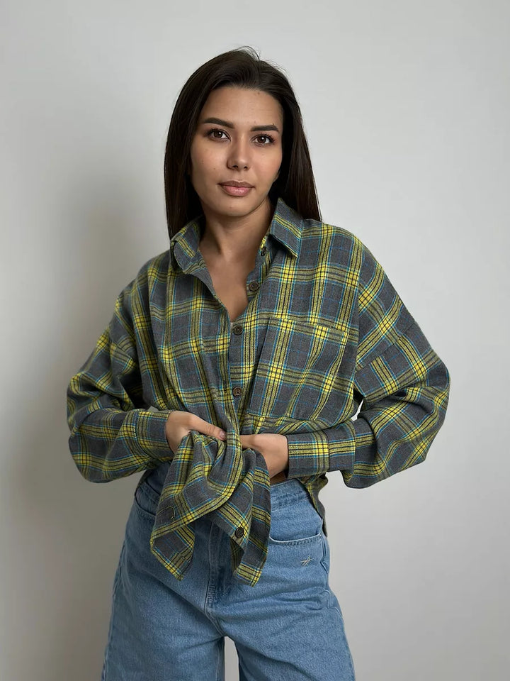 Diana | Relaxed Fit Checked Button Up Shirt