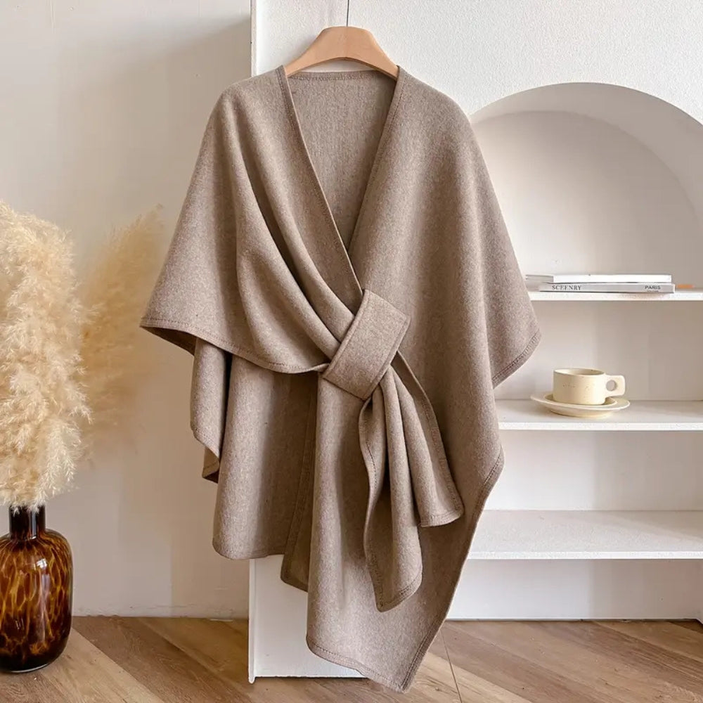Womens oversized wrap shawl poncho cape, view 2