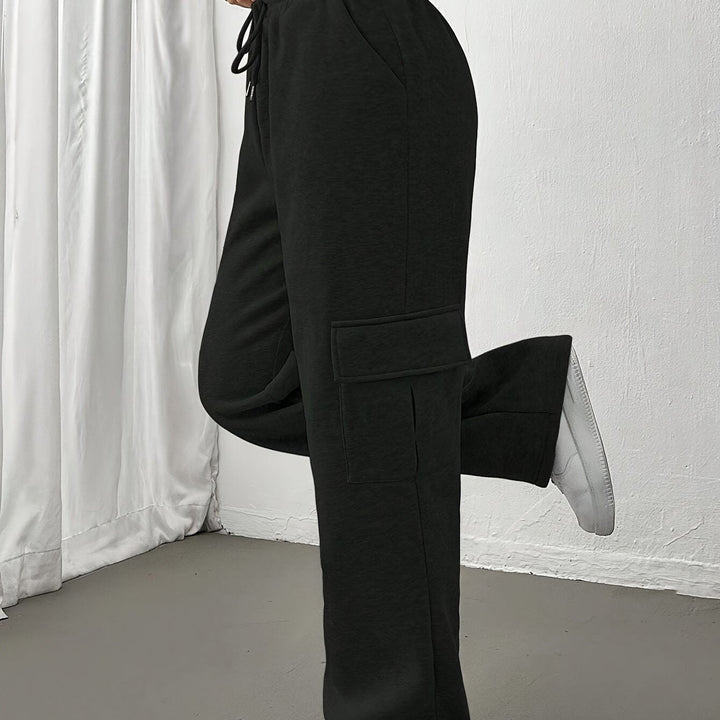 Sutton | Relaxed Fleece Cargo Sweatpants Wide Leg