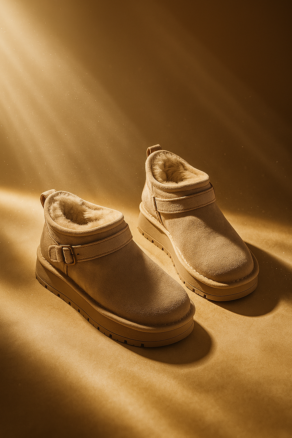 Petra | Womens Faux Suede Buckle Platform Winter Boots