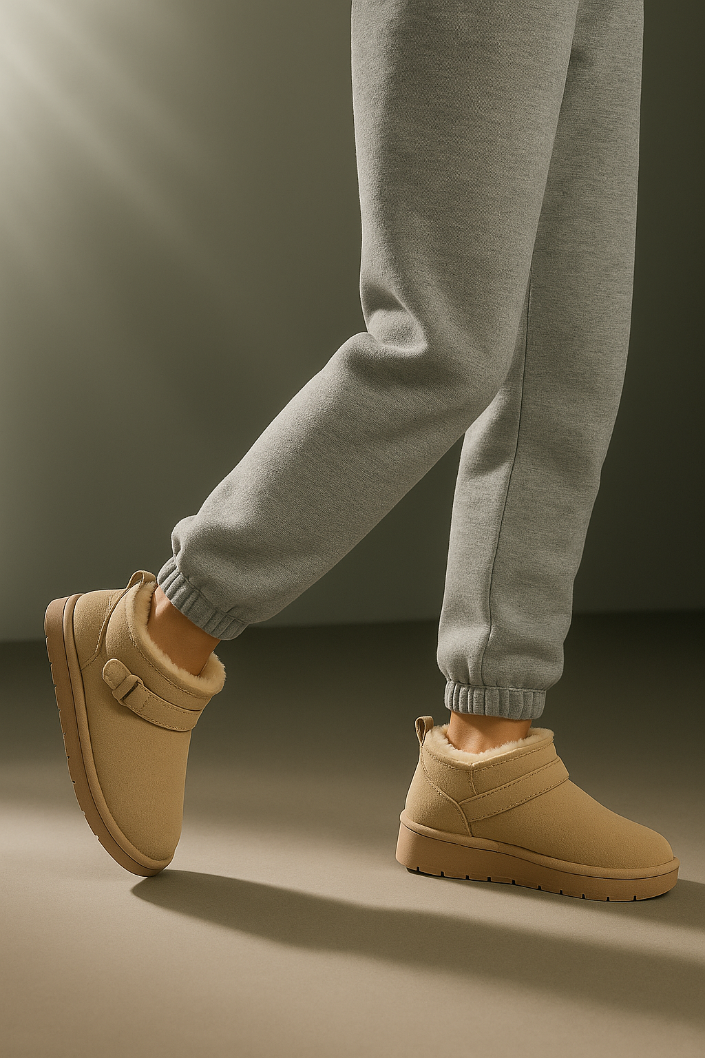 Petra | Womens Faux Suede Buckle Platform Winter Boots