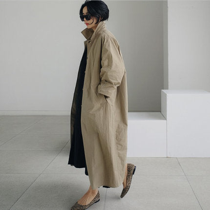 Claire | Womens Trench Coat Long Collared Relaxed