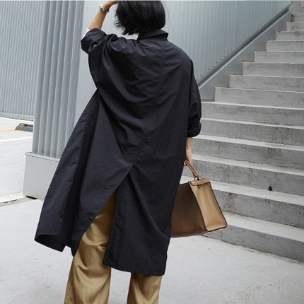 Claire | Womens Trench Coat Long Collared Relaxed