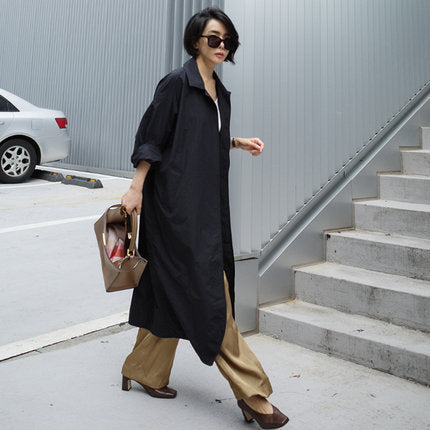 Claire | Womens Trench Coat Long Collared Relaxed