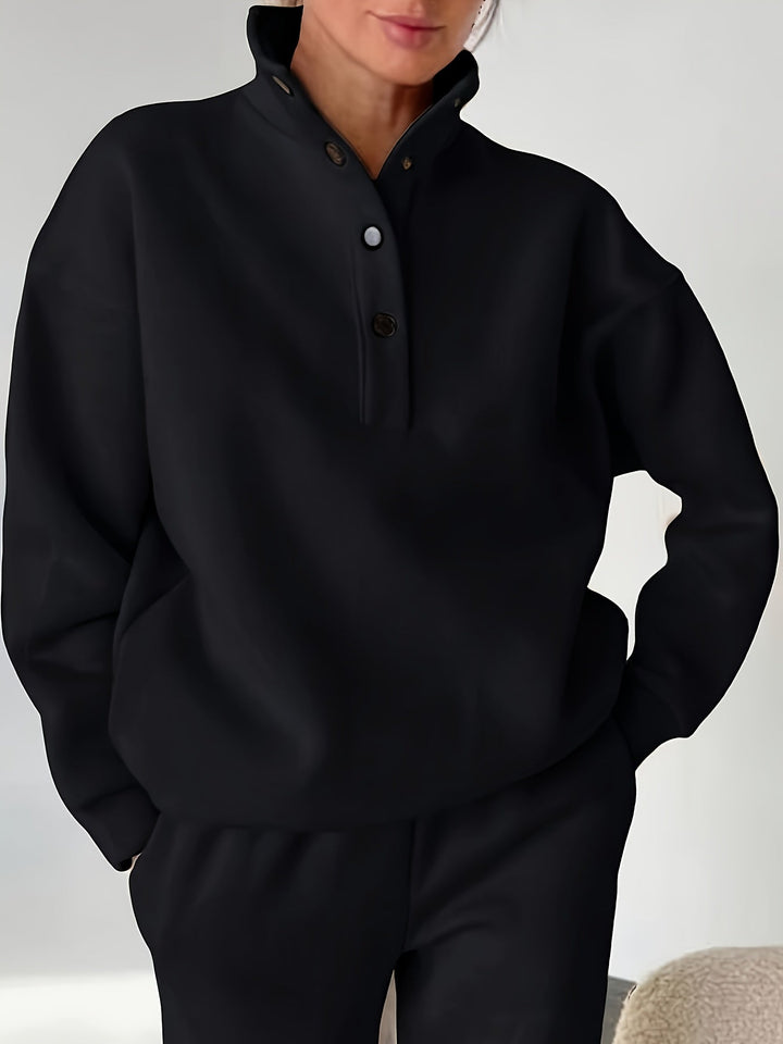 Savannah | Relaxed Fit Stand Collar Button Placket