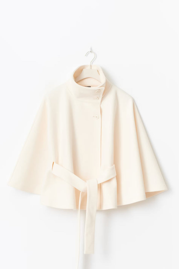 Stella | Cape Coat with Belted Waist
