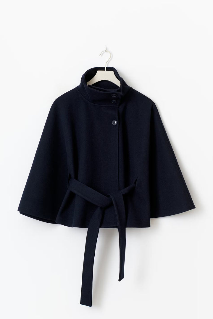 Stella | Cape Coat with Belted Waist