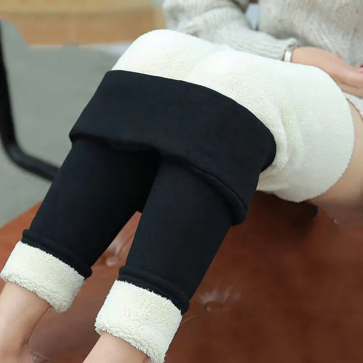 Womens fleece lined thermal leggings, view 4