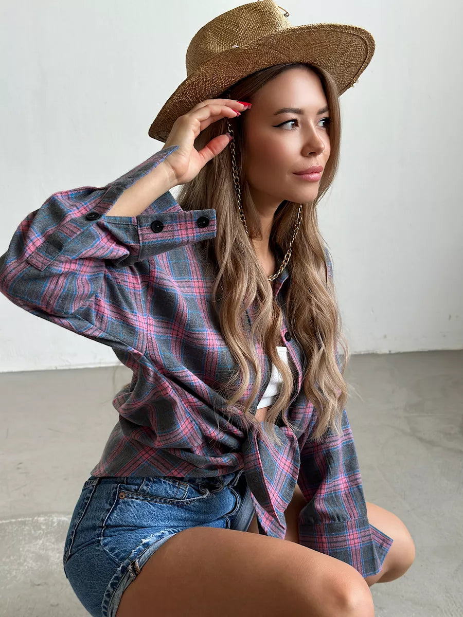 Diana | Relaxed Fit Checked Button Up Shirt
