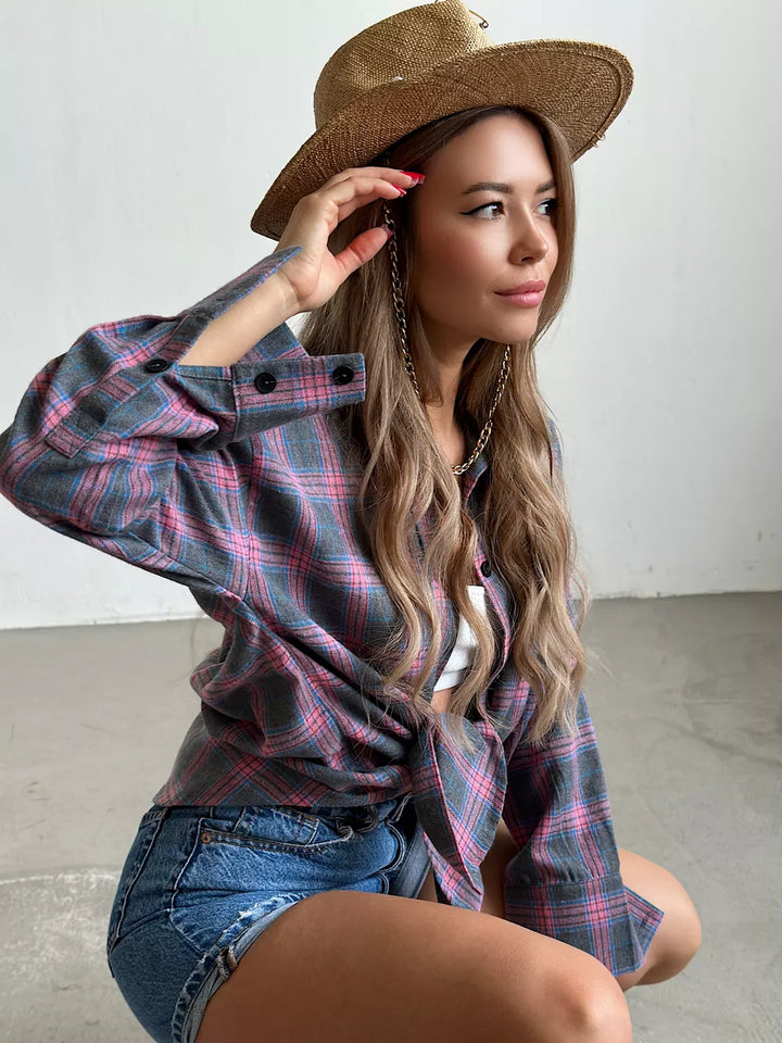 Diana | Relaxed Fit Checked Button Up Shirt
