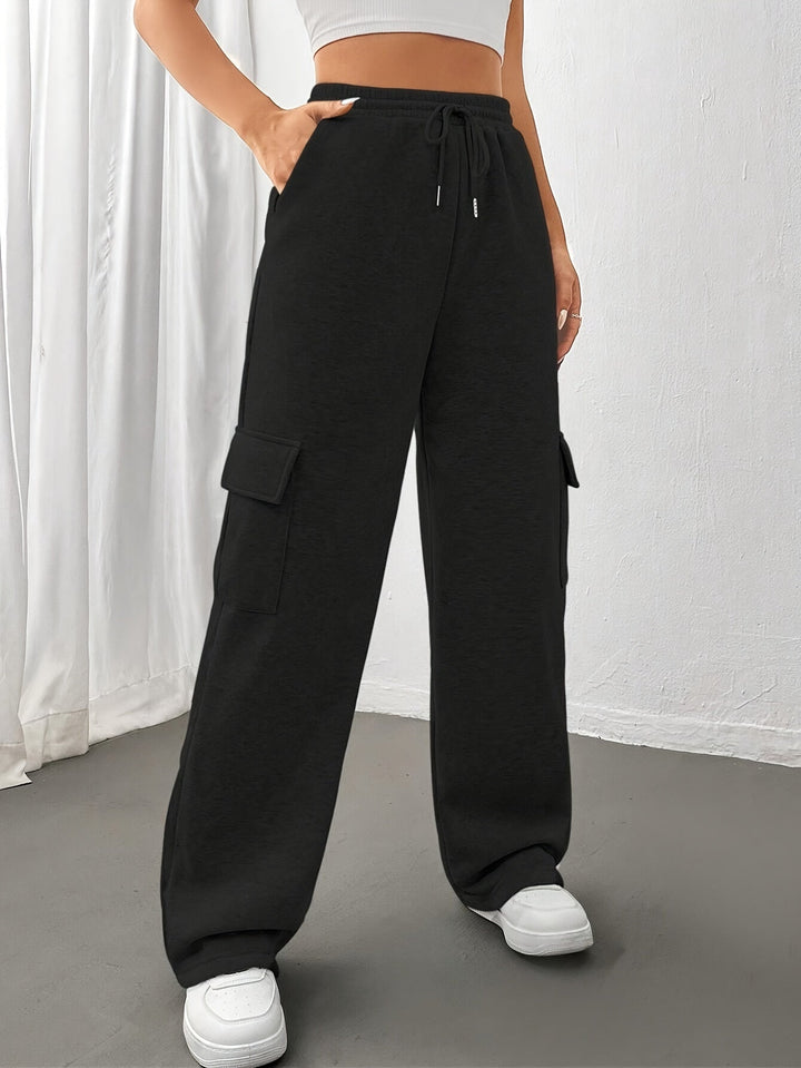Sutton | Relaxed Fleece Cargo Sweatpants Wide Leg