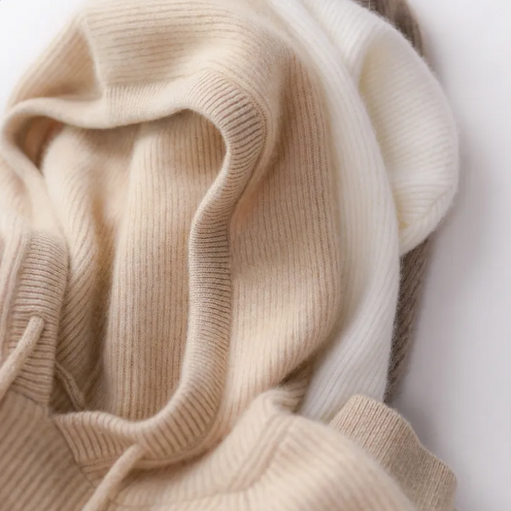 Gemma | Ribbed Knit Hoodie Raglan Sleeve Relaxed