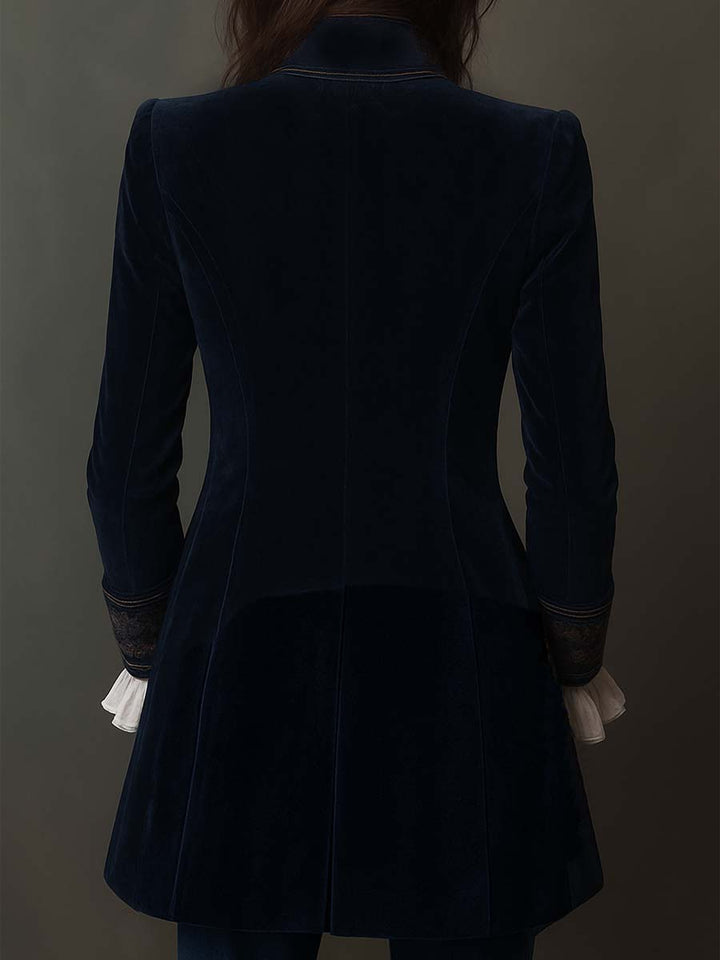 Savannah | Embroidered Velvet Floral Fitted Jacket