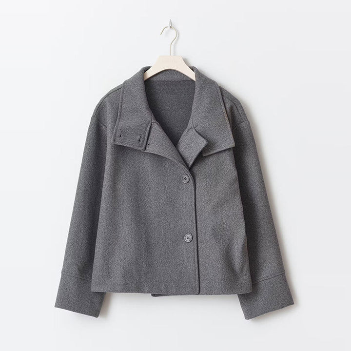 Bailey | Asymmetrical Cropped Button Jacket Long Sleeve