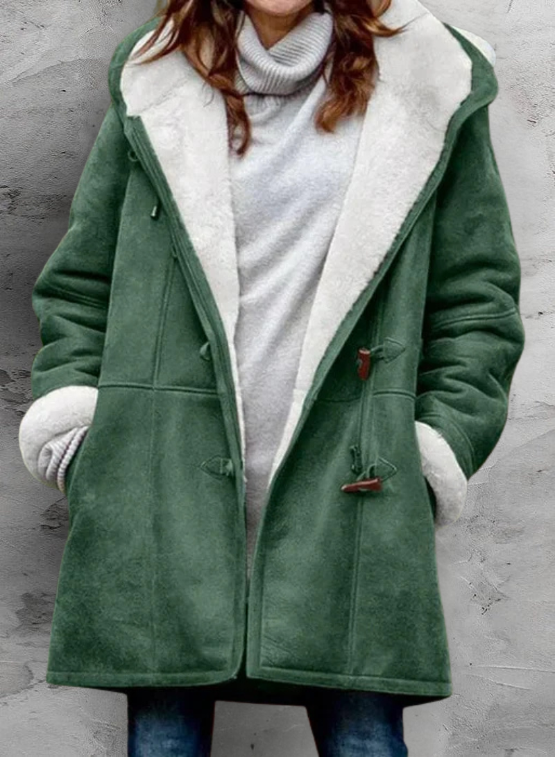 Beatrix | Womens Sherpa Lined Hooded Toggle Coat