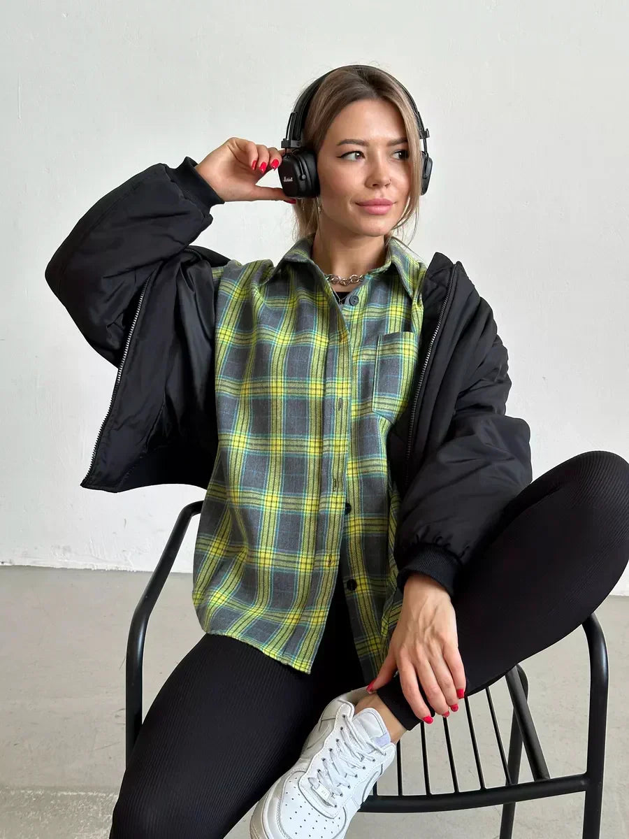 Diana | Relaxed Fit Checked Button Up Shirt