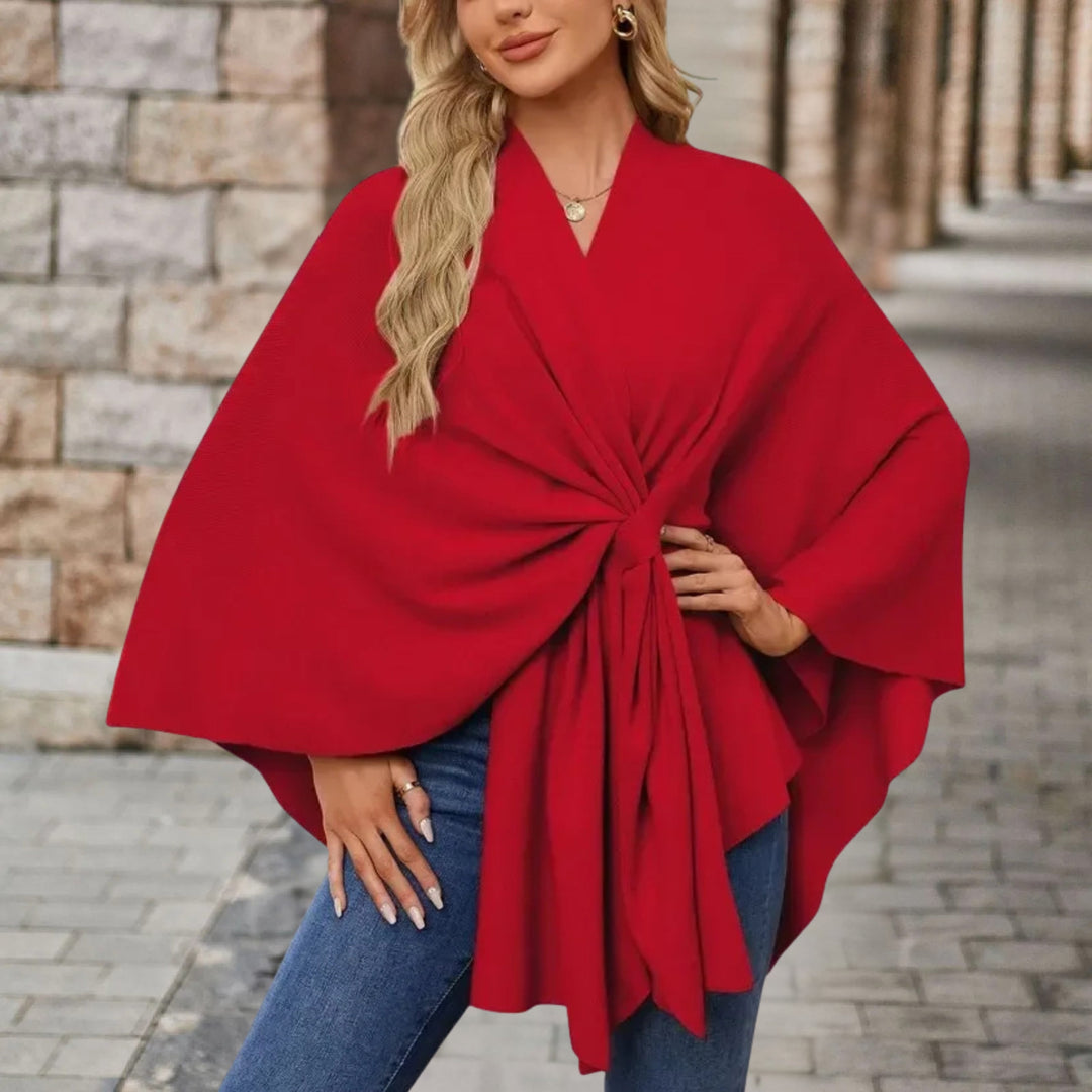 Iris | Womens Wrap Poncho Top Long Sleeve