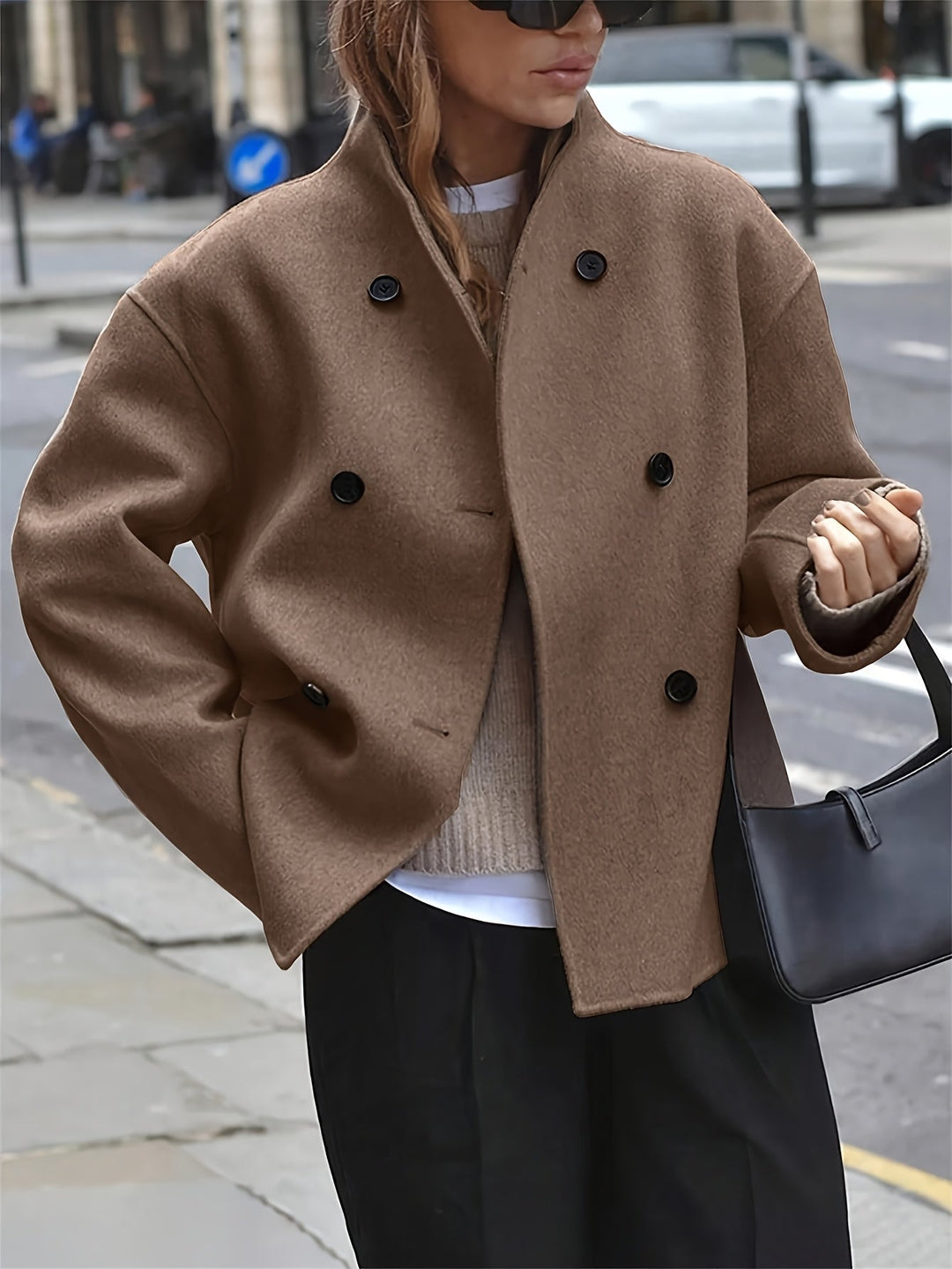 Addison | Double Breasted Wool Blend Coat