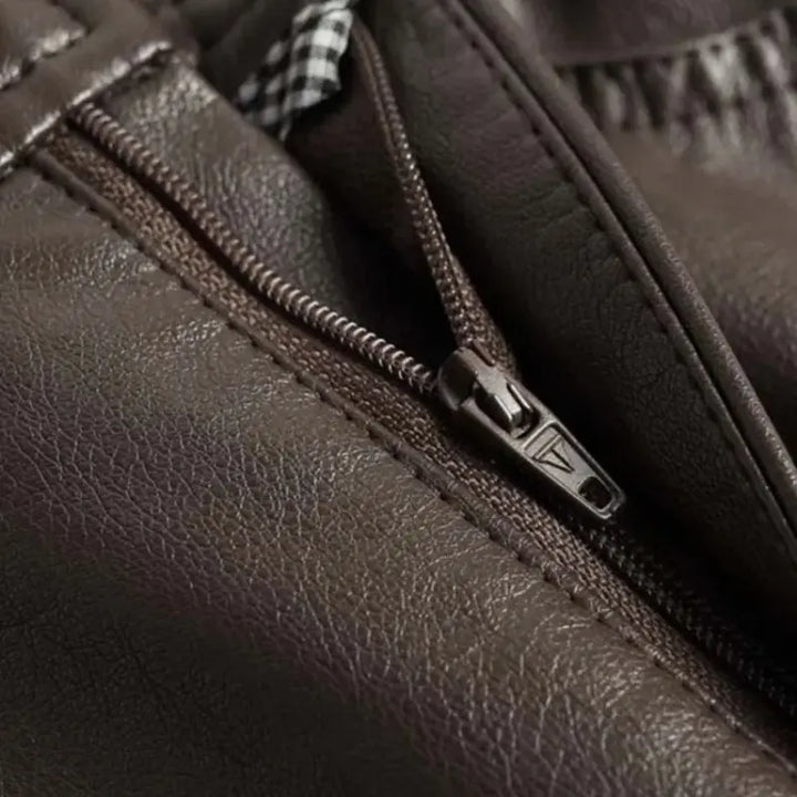 Kira | High-Waist Wide Leg Leather Trousers