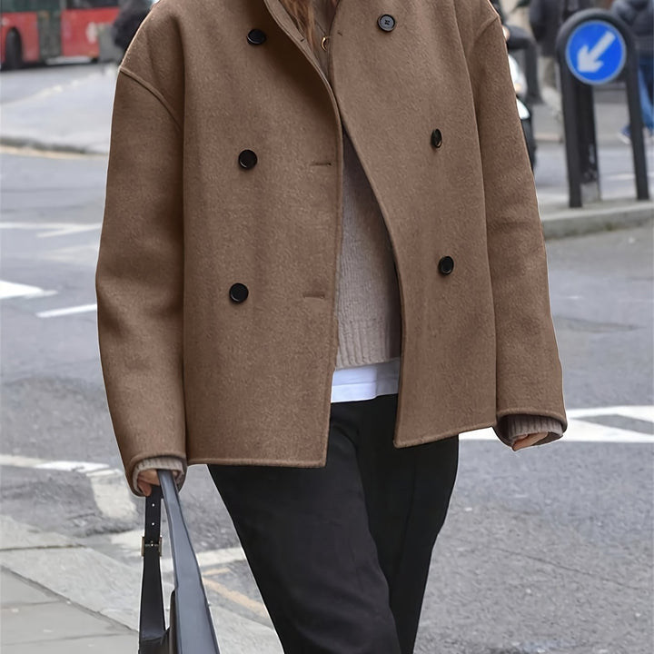 Addison | Double Breasted Wool Blend Coat