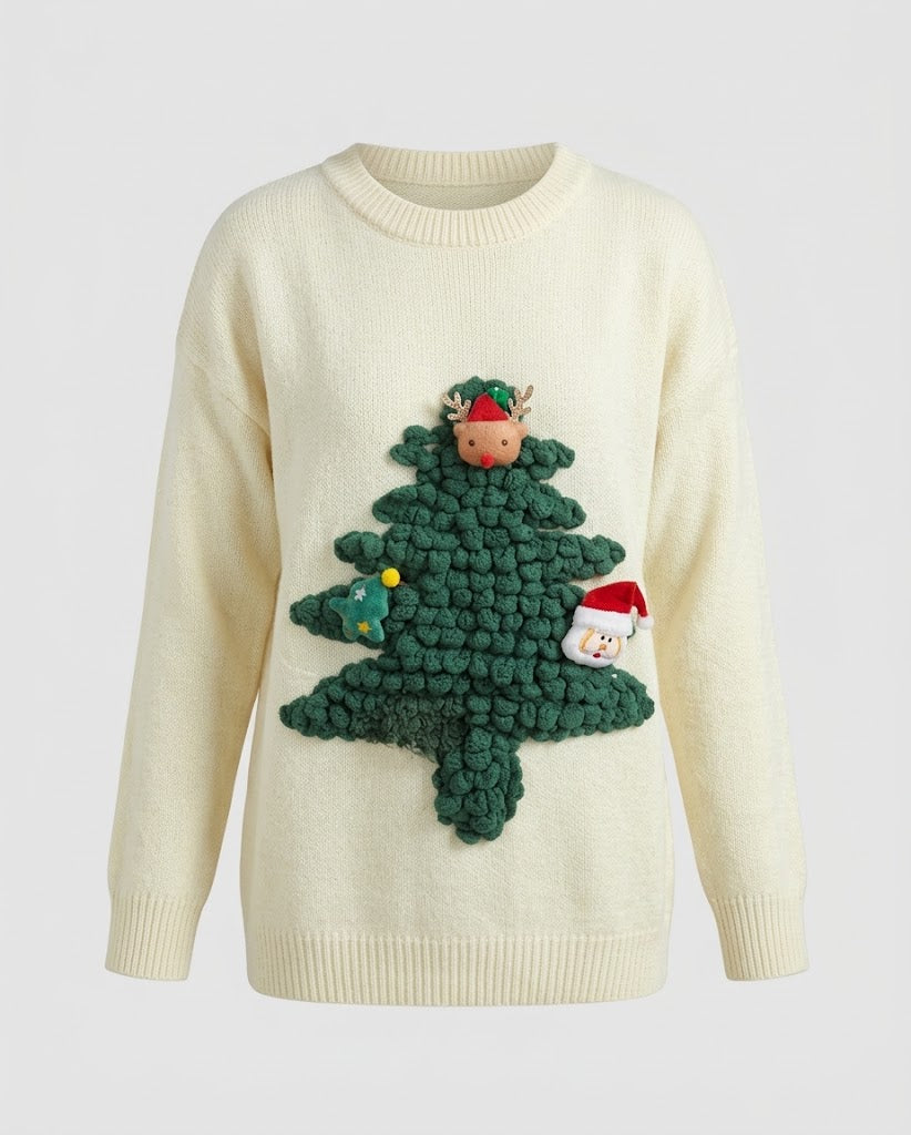 Addison | Womens Christmas Sweater Novelty Print Pull-On