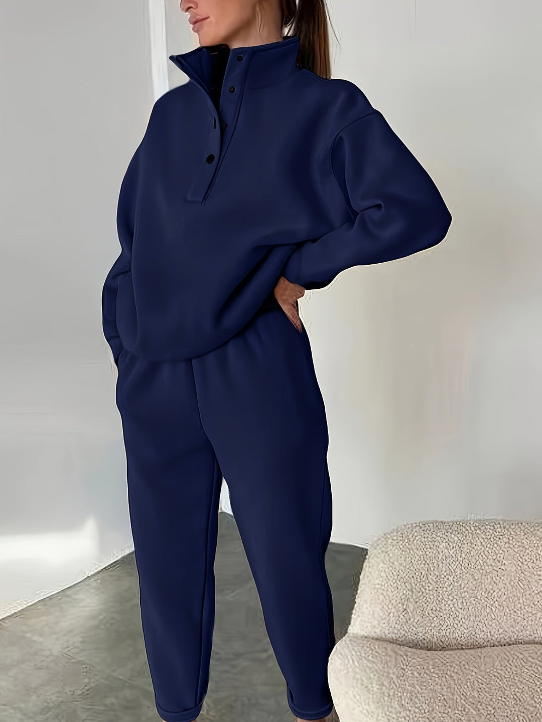 Savannah | Relaxed Fit Stand Collar Button Placket