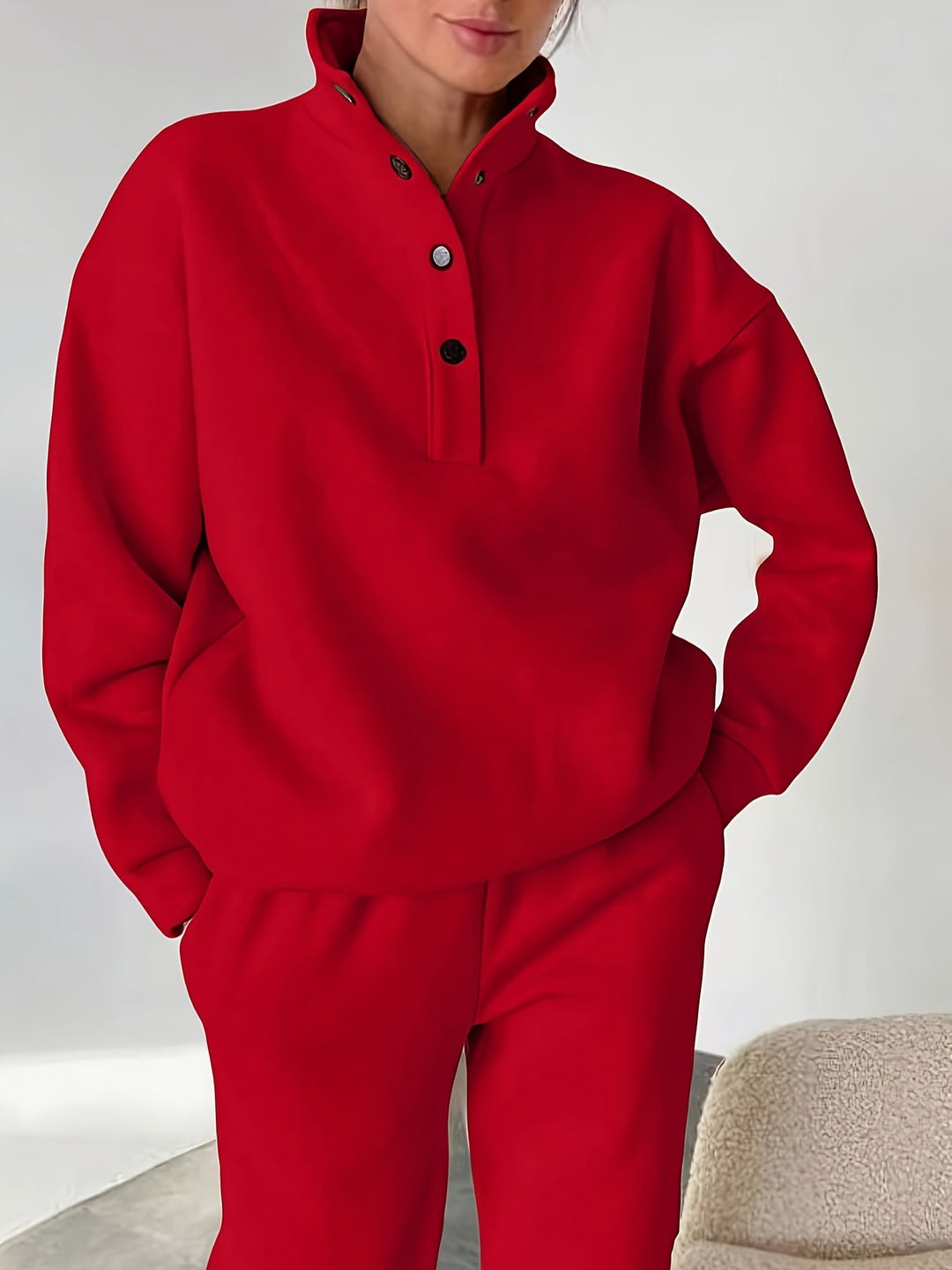 Savannah | Relaxed Fit Stand Collar Button Placket