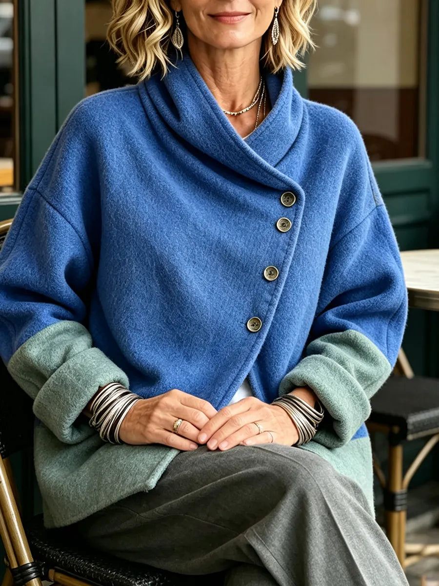 Madison | Asymmetrical Button Front Wool Blend Jacket