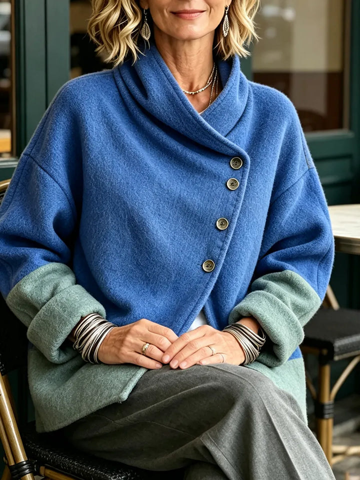 Madison | Asymmetrical Button Front Wool Blend Jacket
