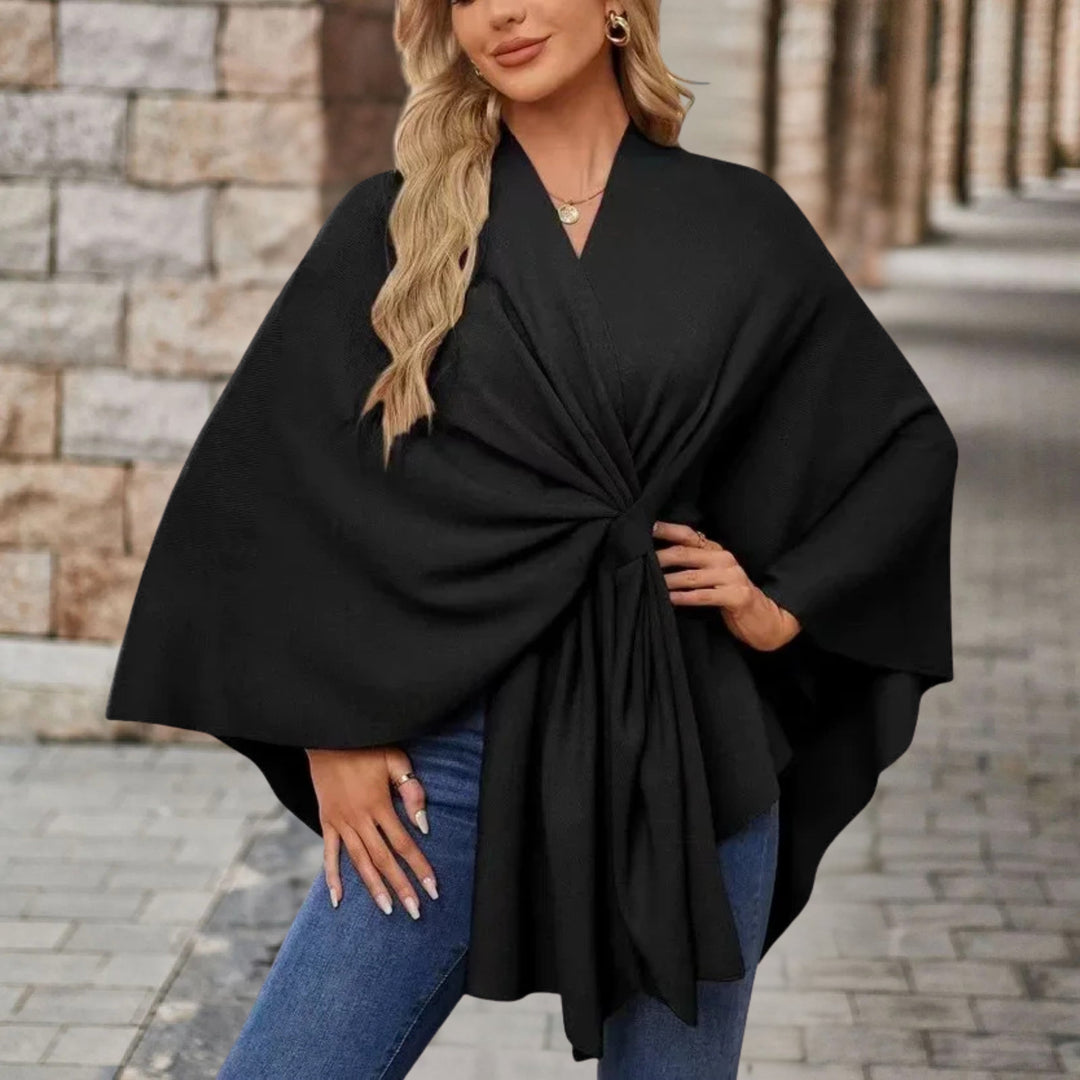Iris | Womens Wrap Poncho Top Long Sleeve