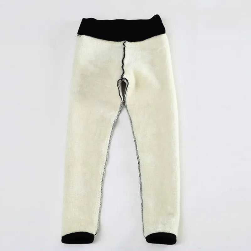 Womens fleece lined thermal leggings, view 3