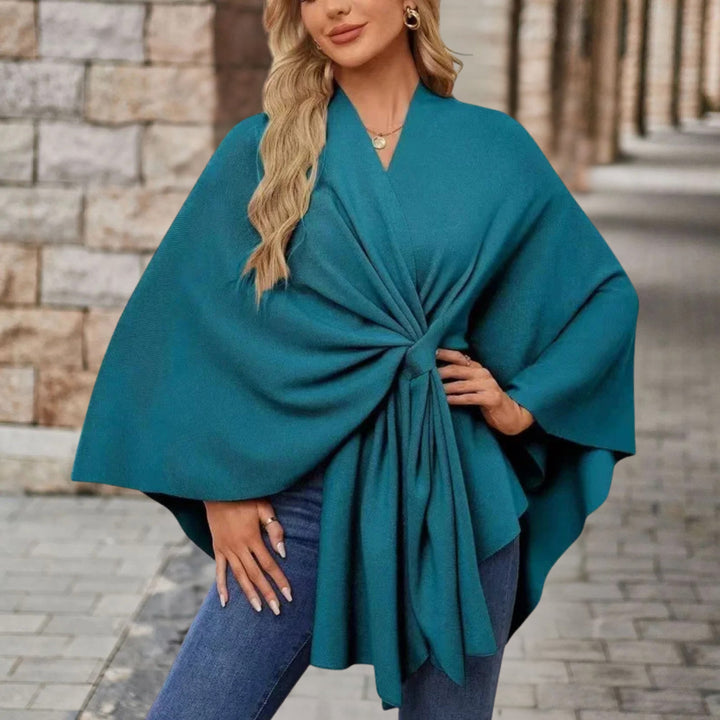 Iris | Womens Wrap Poncho Top Long Sleeve