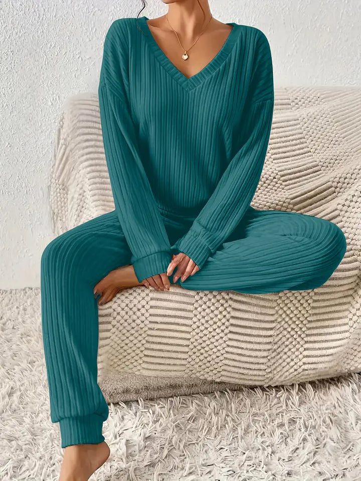 Delphine | Ribbed Knit Lounge Set Two-Piece