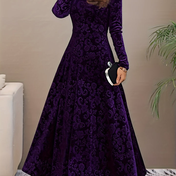 Cassia | Womens Velvet Embossed Midi Dress