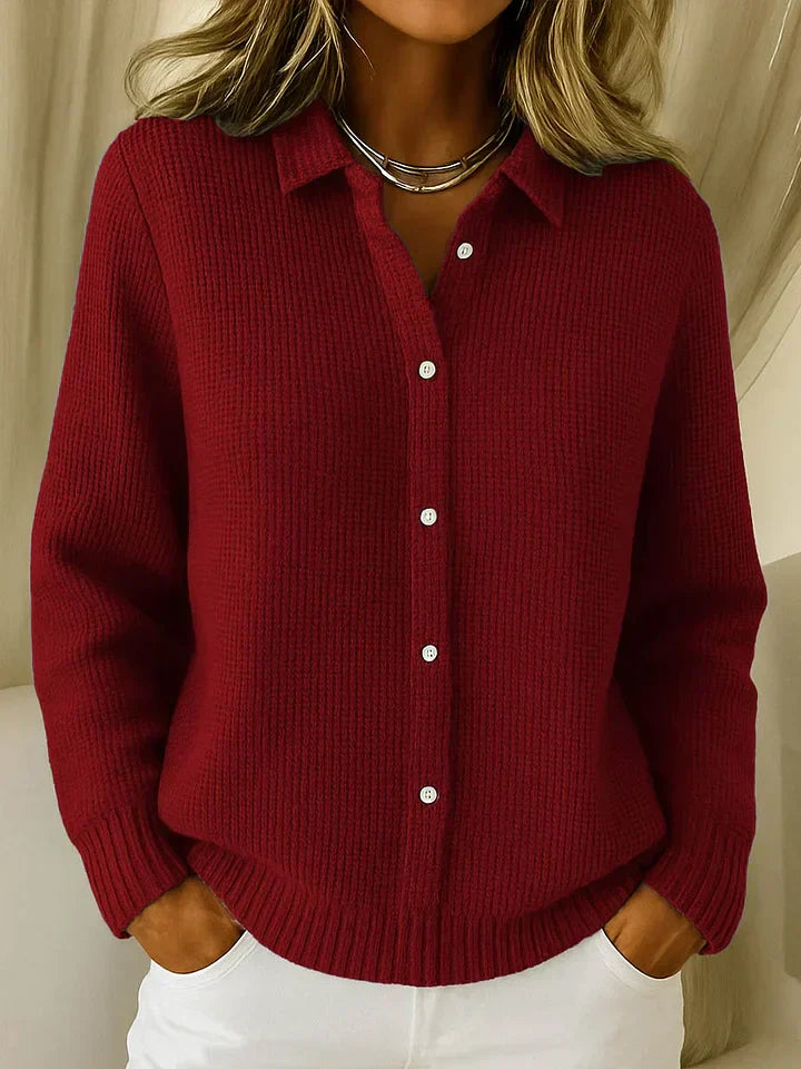 Savannah | Womens Long Sleeve Button-Up Knit Sweater