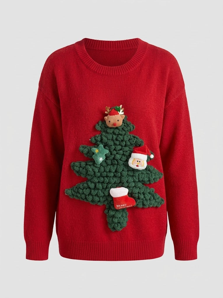 Addison | Womens Christmas Sweater Novelty Print Pull-On