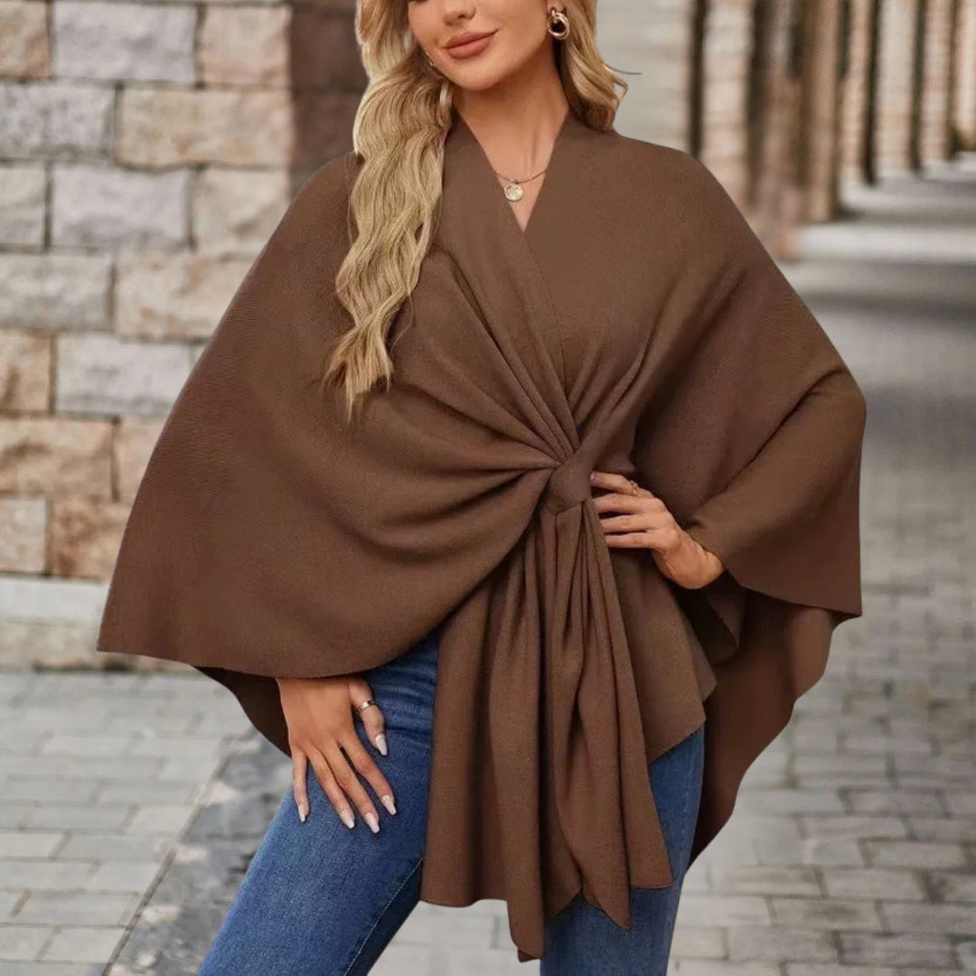 Iris | Womens Wrap Poncho Top Long Sleeve