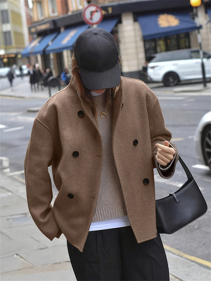 Addison | Double Breasted Wool Blend Coat